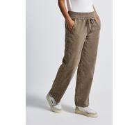 Cordhose STREET ONE, Damen, Gr. 42, Länge 30, bark braun, Web, 98% Baumwolle, 2% Elasthan, unifarben, loose fit lang, Hosen Cordhose, in Cord-Optik (88987826-42) bark braun