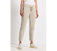 Cordhose STREET ONE "Style Bonny", Damen, Gr. 46, Länge 28, malted beige, Web, Obermaterial: 98% Baumwolle, 2% Elasthan, unifarben, casual, loose fit knöchelfrei, Hosen, mit Taschen (94546336-46) malt