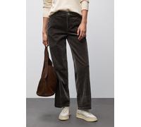 Cordhose STREET ONE, Damen, Gr. 46, Länge 30, schwarzest braun, Cord, Obermaterial: 97% Baumwolle, 3% Elasthan, unifarben, straight fit lang, Hosen Cordhose, Straight Leg, Mid Waist (61917658-46)