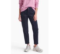 Cordhose STREET ONE STUDIO, Damen, Gr. 40, Länge 28, indigo night, Cord, 98% Baumwolle, 2% Elasthan, unifarben, loose fit knöchelfrei, Hosen Cordhose, 5-Pocket-Style (78675319-40) indigo night