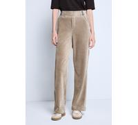 Cordhose STREET ONE STUDIO, Damen, Gr. 46, Länge 30, tan braun, Web, 65% Baumwolle, 33% Polyester, 2% Elasthan, unifarben, comfort fit lang, Hosen Cordhose, High Waist (68732442-46) tan braun