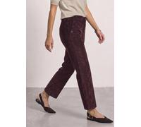 Cordhose STREET ONE "Style Amalia", Damen, Gr. 44, Länge 30, braun (vintage ruby), Cord, Obermaterial: 87% Polyester, 12% Polyamid, 1% Elasthan. Futter: 100% Polyester, unifarben, straight fit lang, H