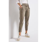 Cordhose STREET ONE, Damen, Gr. 42, Länge 28, bark braun, Web, 98% Baumwolle, 2% Elasthan, unifarben, casual, loose fit knöchelfrei, Hosen, Middle Waist (34556454-42) bark braun