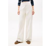 Cordhose TOMMY JEANS "TJW CLAIRE HR WIDE CORD", Damen, Gr. 32, Länge 32, ancient weiß, Cord, Obermaterial: 100% Baumwolle, unifarben, lässig geschnitten, Hosen Cordhose (16269165-32) ancient weiß