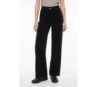 Cordhose VILA "VIKITA RW WIDE CORDUROY PANTS - NOOS", Damen, Gr. L (40), N-Gr, schwarz (schwarz beauty), Obermaterial: 65% Baumwolle, 30% Polyester, 5% Elasthan, unifarben, relaxed fit normal, Hosen C