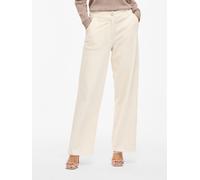 Cordhose VILA "VIKITA RW WIDE CORDUROY PANTS - NOOS", Damen, Gr. XXL (44), N-Gr, beige (birch), Obermaterial: 65% Baumwolle, 30% Polyester, 5% Elasthan, unifarben, relaxed fit normal, Hosen Cordhose (