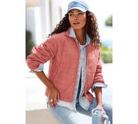 Cordjacke BUFFALO "mit Reißverschluss und Eingrifftaschen", Damen, Gr. 38, rosa (rosé), Cord, Obermaterial: 100% Polyester. Futter: 100% Polyester. Futter 2: 100% Polyester, unifarben, figurumspielend