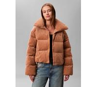 Cordjacke CALVIN KLEIN JEANS "CORDUROY INSULATED DOWN PUFFER", Damen, Gr. XL (44), thrush, Cord, Obermaterial: 100% Baumwolle, unifarben, regular fit normal, Rundhals, eingesetzt gerader Abschluss, Ja