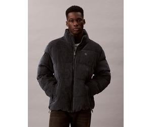 Cordjacke CALVIN KLEIN JEANS "LS CORDUROY MID WT PUFFER JACKET", Herren, Gr. L, schwarz (night magic), Cord, Obermaterial: 88% Polyester, 10% Polyamid, 2% Elasthan, unifarben, regular fit normal, Rund