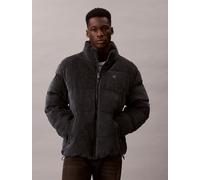 Cordjacke CALVIN KLEIN JEANS "LS CORDUROY MID WT PUFFER JACKET", Herren, Gr. M, night magic, Cord, Obermaterial: 88% Polyester, 10% Polyamid, 2% Elasthan, unifarben, regular fit normal, Rundhals, eing