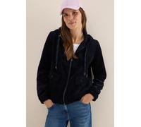 Cordjacke CECIL, Damen, Gr. S (38), blau (urban dunkelblau), Web, Obermaterial: 90% Polyester, 9% Nylon, 1% Elasthan. Futter: 100% Polyester, unifarben, regular fit hüftbedeckend, Rundhals, elastische