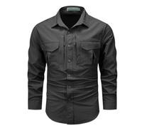 Cordjacke Männer , Hemdjacke Herren - Cord Jacke Hemd Knopfleiste Button Down Oversized Windbreaker Overshirt Leicht Arbeitsjacke Relaxed Fit Freizeithemd Baumwolle Übergangsjacke Schwarz Xxl