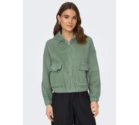 Cordjacke ONLY "ONLKENZIE L/S CORD JACKET PNT NOOS", Damen, Gr. M, grün (l.pad), Cord, Obermaterial: 98% Baumwolle, 2% Elasthan, unifarben, normal, Jacken Cordjacke, Baumwollmischung, Topseller (20098