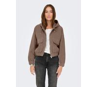 Cordjacke ONLY "ONLKENZIE L/S CORD JACKET PNT NOOS", Damen, Gr. S, fossil, Web, Obermaterial: 98% Baumwolle, 2% Elasthan, unifarben, Jacken (25866055-S) fossil