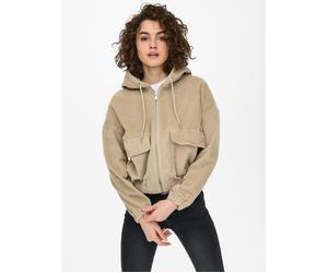 Cordjacke ONLY "ONLKENZIE L/S CORD JACKET PNT NOOS", Damen, Gr. S, humus, Cord, Obermaterial: 98% Baumwolle, 2% Elasthan, unifarben, normal, Jacken, Baumwollmischung (42755361-S) humus