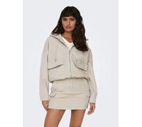 Cordjacke ONLY "ONLKENZIE L/S CORD JACKET PNT NOOS", Damen, Gr. XS, grau (pumice stone), Cord, Obermaterial: 98% Baumwolle, 2% Elasthan, unifarben, normal, Jacken, Baumwollmischung (51513158-XS) pumic