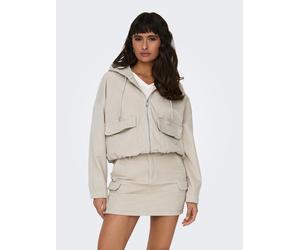 Cordjacke ONLY "ONLKENZIE L/S CORD JACKET PNT NOOS", Damen, Gr. XS, grau (pumice stone), Cord, Obermaterial: 98% Baumwolle, 2% Elasthan, unifarben, normal, Jacken, Baumwollmischung (51513158-XS) pumic