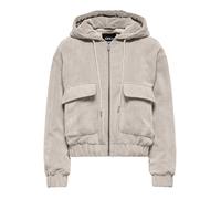 Cordjacke ONLY "ONLSUVA CORDUROY PAD SHORT JACKET CC OTW", Damen, Gr. M, pumice stone, Cord, Obermaterial: 92% Polyester, 8% Nylon, unifarben, regular fit, Jacken (59915623-M) pumice stone