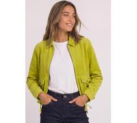 Cordjacke STREET ONE, Damen, Gr. 38, grün (apple lime), Web, Obermaterial: 100% Baumwolle. Futter: 100% Polyester, unifarben, regular fit normal, V-Ausschnitt, Bündchen, Jacken, mit Tunnelzugsaum (227