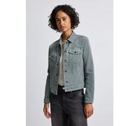Cordjacke STREET ONE, Damen, Gr. 38, washed blau, Web, Obermaterial: 98% Baumwolle, 2% Elasthan; Futter: 80% Polyester, 20% Baumwolle, unifarben, normal normal, V-Ausschnitt, Bündchen, Jacken, in Cord