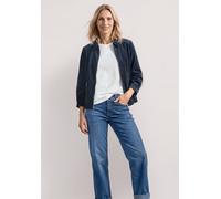 Cordjacke STREET ONE, Damen, Gr. 44, schwarzest blau, Cord, 90% Polyester, 8% Polyamid, 2% Elasthan, unifarben, normal normal, V-Ausschnitt, abgesteppt, Jacken, in Cord-Optik (63603948-44) schwarzest 