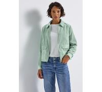 Cordjacke STREET ONE, Damen, Gr. 46, grün (serene grün), Stoff, Obermaterial: 90% Polyester, 8% Polyamid, 2% Elasthan; Futter: 100% Polyester, unifarben, normal normal, V-Ausschnitt, elastischer Bund,