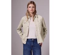 Cordjacke STREET ONE STUDIO, Damen, Gr. 46, beige (pearly sand), Web, Obermaterial: 100% Baumwolle; Futter: 100% Polyester, unifarben, gerade normal, V-Ausschnitt, Bündchen, Jacken, mit Knopfleiste (1