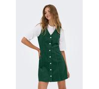Cordkleid ONLY "ONLMOXIE S/L BUT CORD DRESS CC PNT", Damen, Gr. L, N-Gr, grün (pineneedle), Cord, Obermaterial: 100% Baumwolle, unifarben, regular fit kurz, V-Ausschnitt, Kleider, Baumwolle, regular f