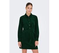Cordkleid ONLY "ONLNESSA L/S CORD DRESS CC PNT", Damen, Gr. M, N-Gr, grün (pineneedle), Obermaterial: 100% Baumwolle, unifarben, modisch, regular fit, Langarm, Kleider (20460165-M) pineneedle