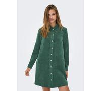Cordkleid ONLY "ONLTRACY LS A-SHAPE CORD DRESS PNT", Damen, Gr. M, N-Gr, Langarm, Cord, grün (pineneedle), Cord, Obermaterial: 90% Polyester, 10% Polyamid, unifarben, regular fit kurz, V-Ausschnitt, K
