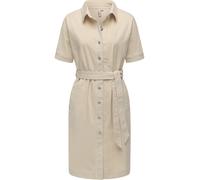 Cordkleid RAGWEAR "Rozyna Cordy YOUMODO", Damen, Gr. S (36), Normalgrößen, ecru, Material: 98% Baumwolle, 2% Elasthan, gerade knielang, V-Ausschnitt, Ärmel ohne Ärmelschlitz, Kleider, Kurzärmliges Kor