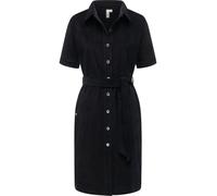 Cordkleid RAGWEAR "Rozyna Cordy YOUMODO", Damen, Gr. XXL (44), Normalgrößen, schwarz, Material: 98% Baumwolle, 2% Elasthan, gerade knielang, V-Ausschnitt, Ärmel ohne Ärmelschlitz, Kleider, Kurzärmlige