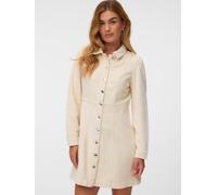 Cordkleid VERO MODA "VMDAISY LS SHORT CORD DRESS NOOS", Damen, Gr. M, N-Gr, oatmeal, Cord, Obermaterial: 100% Baumwolle, unifarben, kurz, Kleider, Baumwolle, Cord (41208061-M) oatmeal