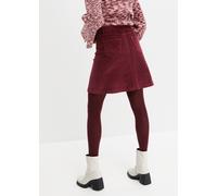 Cordrock BONPRIX "Stretch-Cordrock mit Knopfleiste", Damen, Gr. 52, rot (ahornrot), Cord, Obermaterial: 98% Baumwolle, 2% Elasthan, unifarben, A-Linie kniefrei, Röcke, aus Baumwolle und Elasthan, A-Li