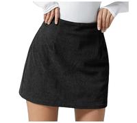 Cordrock Damen für Winter Minirock A Linie Kurz Hohe Taille Cordrock Winterrock Retro Figurbetont Winter Damenkurzer Rock Frauen Elegant Freizeitrock Kord Büro Rock Wickel Herbstrock (XXL)