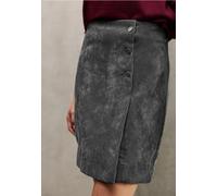 Cordrock STREET ONE STUDIO, Damen, Gr. 36, shore grau, Cord, 90% Polyester, 8% Polyamid, 2% Elasthan, unifarben, regular fit knieumspielend, Röcke, mit Knopfleiste (70632327-36) shore grau