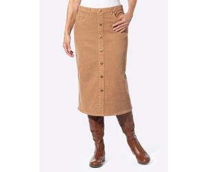 Cordrock INSPIRATIONEN, Damen, Gr. 21, braun (camel), 98% Baumwolle, 2% Elasthan, unifarben, wadenlang, Röcke (41428616-21) camel