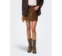 Cordrock ONLY "ONLAMAZING HW CORD SKIRT", Damen, Gr. M (38), braun (bison), Cord, Obermaterial: 98% Baumwolle, 2% Elasthan, unifarben, mini, Röcke, Baumwollmischung (50954526-M) bison