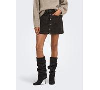 Cordrock ONLY "ONLAMAZING HW CORD SKIRT", Damen, Gr. S (36), braun (schwarz coffee), Cord, Obermaterial: 98% Baumwolle, 2% Elasthan, unifarben, mini, Röcke, Baumwollmischung (17805159-S) schwarz coffe