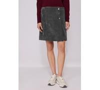 Cordrock STREET ONE STUDIO, Damen, Gr. 34, shore grau, Cord, 90% Polyester, 8% Polyamid, 2% Elasthan, unifarben, regular fit knieumspielend, Röcke, mit Knopfleiste (70632327-34) shore grau