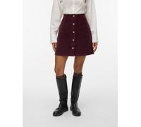 Cordrock VERO MODA "VMETTA HR SHORT CORD SKATER SKIRT NOOS", Damen, Gr. M (38), rot (winetasting), Cord, Obermaterial: 98% Baumwolle, 2% Elasthan, unifarben, kurz, Röcke (84793722-M) winetasting