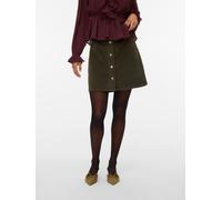 Cordrock VERO MODA "VMETTA HR SHORT CORD SKATER SKIRT NOOS", Damen, Gr. S (36), grün (forest night), Cord, Obermaterial: 98% Baumwolle, 2% Elasthan, unifarben, kurz, Röcke (92951135-S) forest night