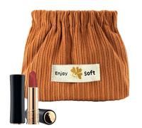 Corduroy Lippenstifttasche | Weiche kleine Cord-Make-up-Tasche, modische Organisationstasche für Make-up, Aufbewahrungsbeutel für Mädchen, Frauen, Damen, coffee, Refer to description, Unisex