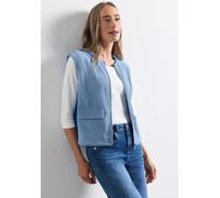 Cordweste STREET ONE, Damen, Gr. 46, blau (northern blau), Cord, Obermaterial: 98% Polyester, 2% Elasthan, hüftlang, Rundhals, Westen, mit Reißverschluß und Rundhalsausschnitt (55177611-46) northern b