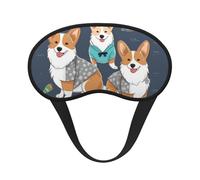 Corgi Hunde-Schlafmaske für Damen und Herren, Augenmaske zum Schlafen, lichtblockierend, Schlafmaske mit elastischem Band, Augenbinde für Flugschläfer, weich, atmungsaktiv, Reiseaugenabdeckung für