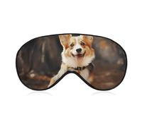 Corgi Hunde-Schlafmaske für Damen und Herren, Seitenschläfer-Augenabdeckung mit verstellbarem Riemen, weich, atmungsaktiv, Verdunkelungsmaske, rutschfest, tiefer Schlaf, Reisezubehör