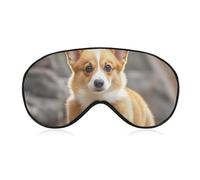 Corgi Hunde-Schlafmaske, lichtblockierende Augenmaske, bequem und weich, Augenabdeckung mit Gummiband, geeignet für Männer und Frauen, geeignet für Reisen/Schlafen