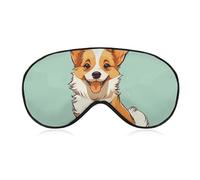 Corgi Niedliche Hunde-Schlafmaske für Damen und Herren, Seitenschläfer-Augenabdeckung mit verstellbarem Riemen, weich, atmungsaktiv, Verdunkelungsmaske, rutschfest, tiefer Schlaf, Reisezubehör