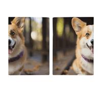 Corgi Reisepasshülle für Hunde mit Karten- und Ticketfach, PU-Leder, einfacher Zugriff, Reiseutensilien, Dokumenten-Organizer, wasserdichte Reisebrieftasche für Männer und Frauen