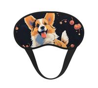 Corgi Schlafmaske mit Hund auf dunklem Hintergrund, Augenmaske zum Schlafen, Verdunkelung, Augenschlaf für Männer und Frauen, Schlafmaske, bequeme Augenbinde, Lidschatten für Nachtschlaf, Reisen,